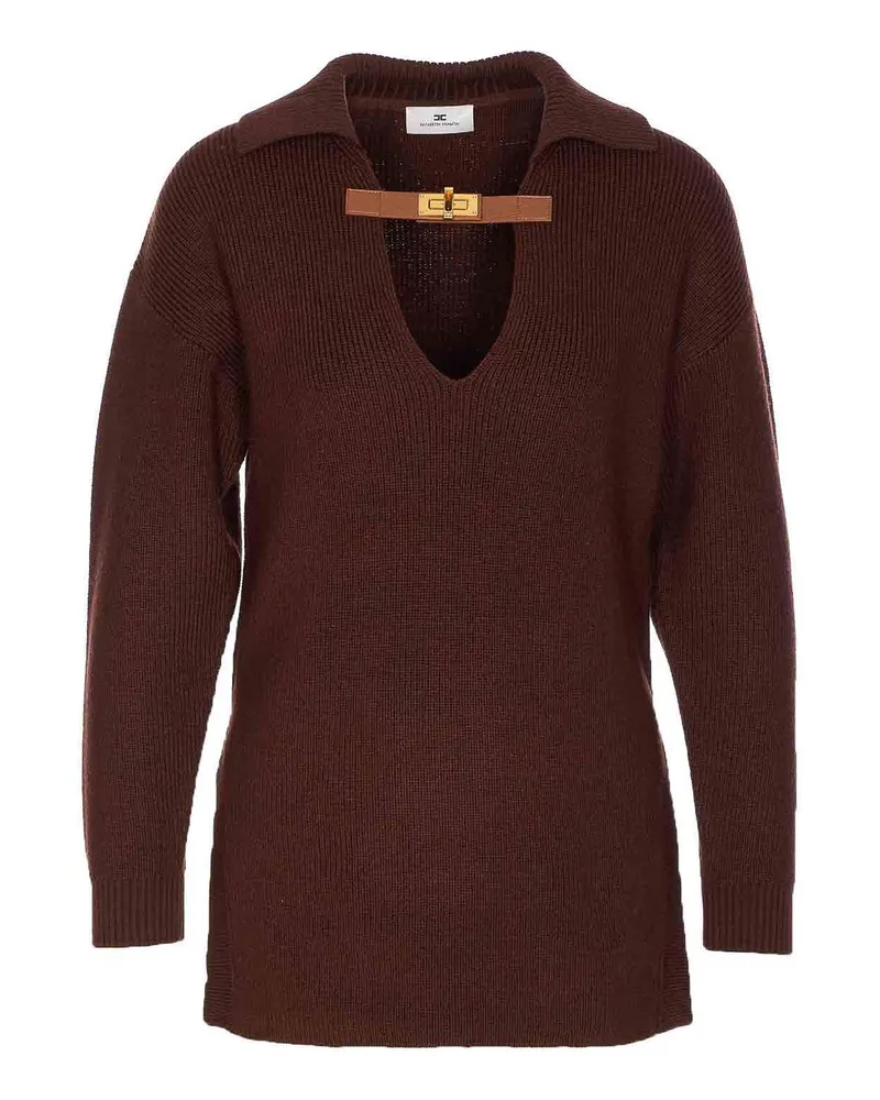 Elisabetta Franchi Rundhalspullover - Braun Braun