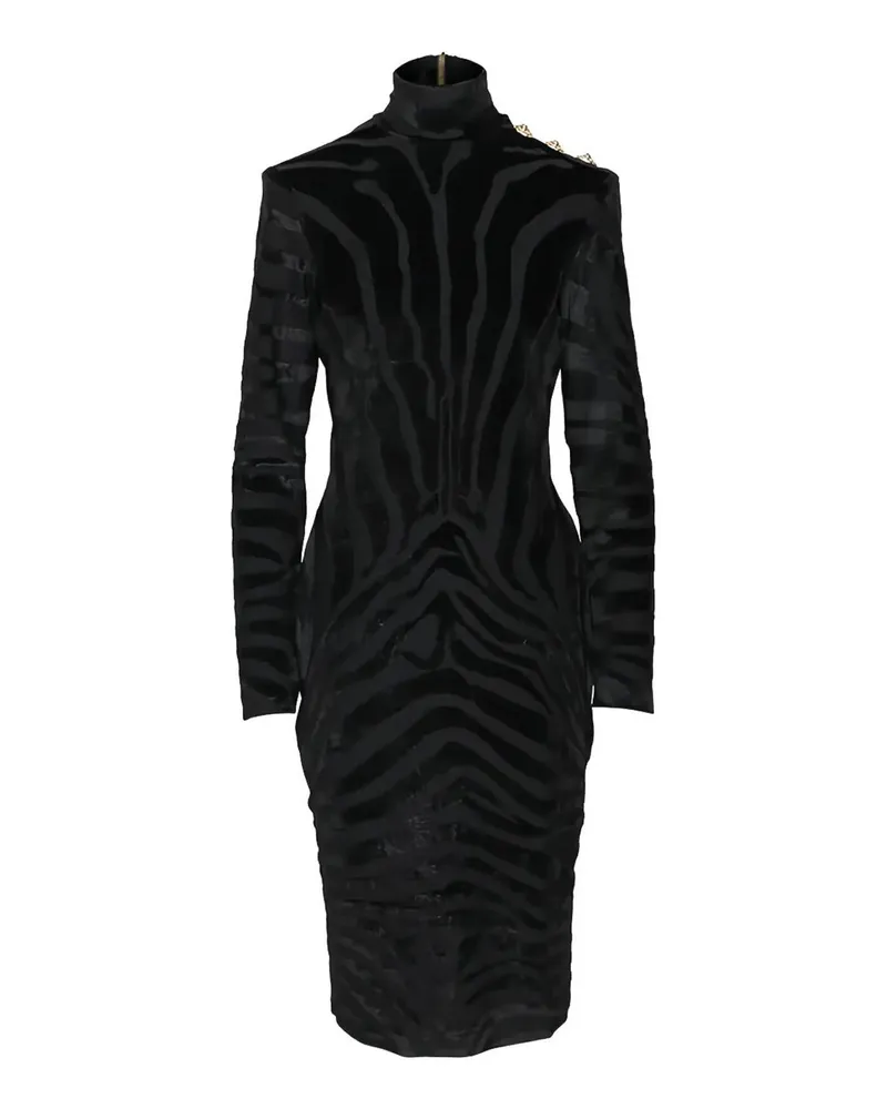Balmain Knielanges Kleid - Schwarz Schwarz