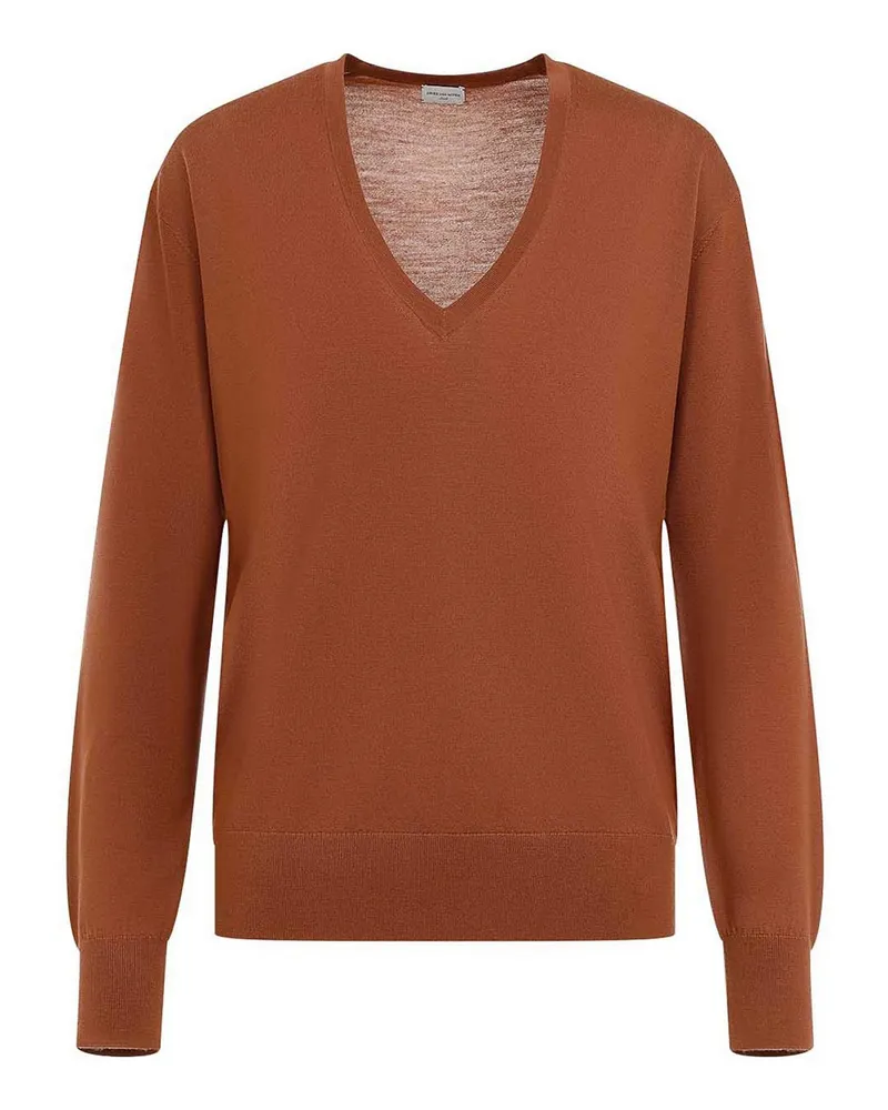 Dries van Noten V-Pullover - Braun Braun