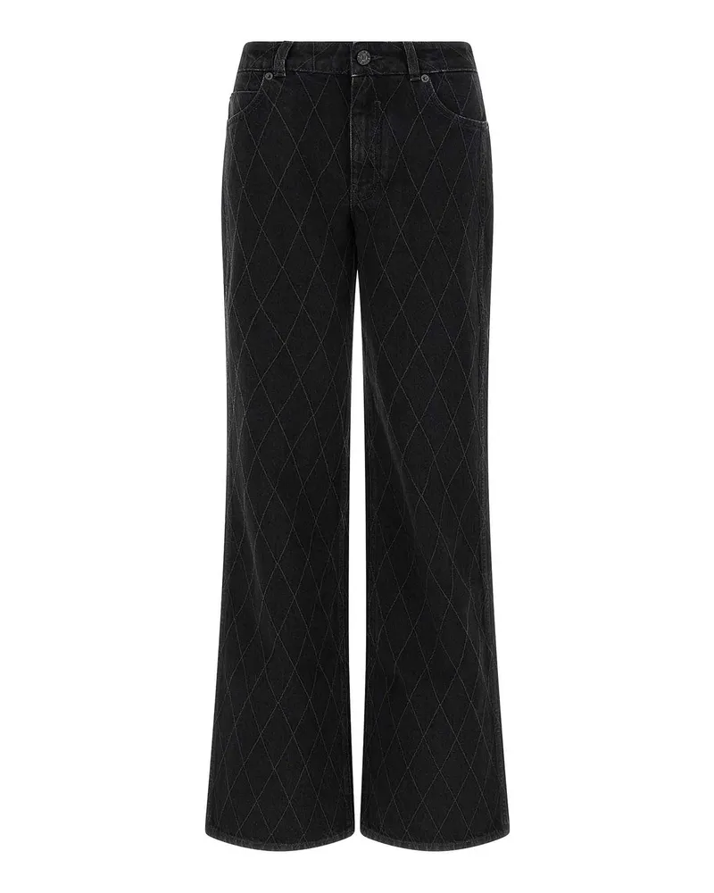 Balmain Straight Leg Jeans - Schwarz Schwarz