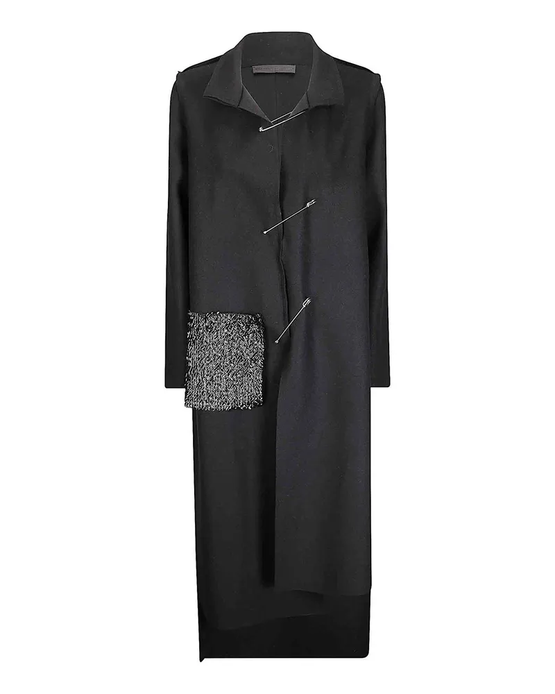 Maria Calderara Knielanger Mantel - Schwarz Schwarz