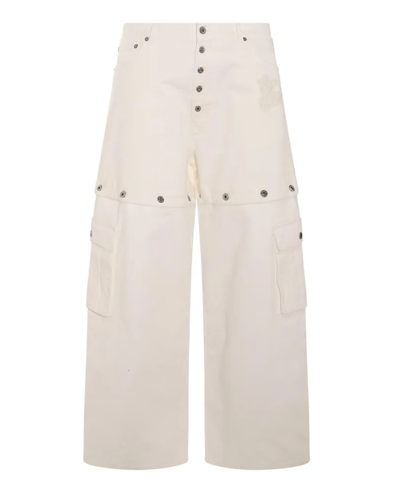 OFF-WHITE Straight Leg Jeans - Weiß Weiß