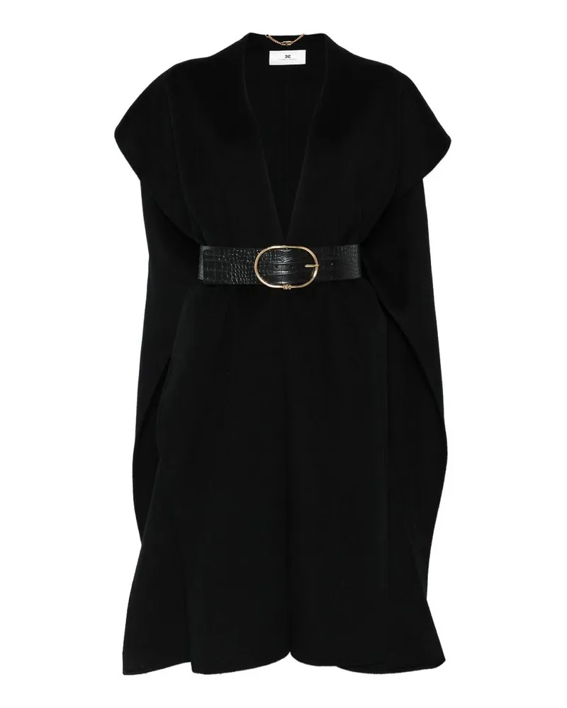 Elisabetta Franchi Knielanger Mantel - Schwarz Schwarz