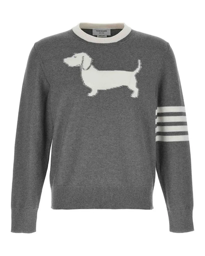 Thom Browne Rundhalspullover - Grau Grau