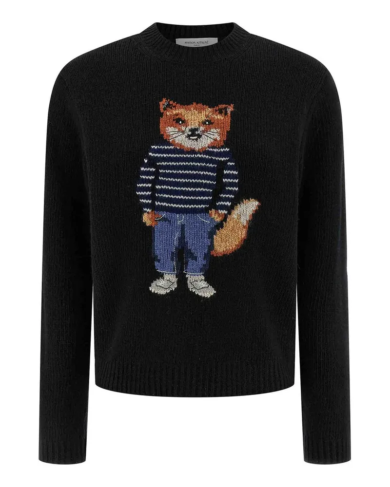 Kitsuné Rundhalspullover - Schwarz Schwarz