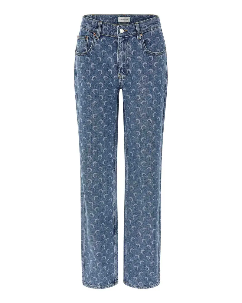 Marine Serre Straight Leg Jeans - Hellblau Hellblau