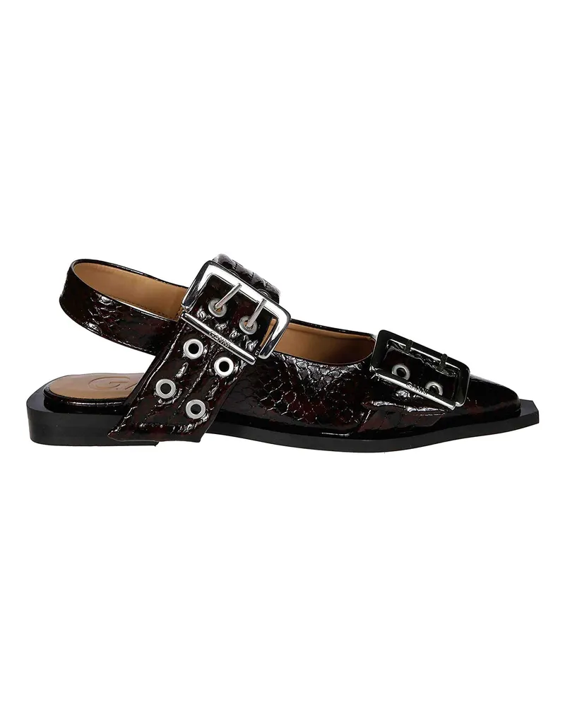 Ganni Ballerinas - Dunkelrot Dunkelrot