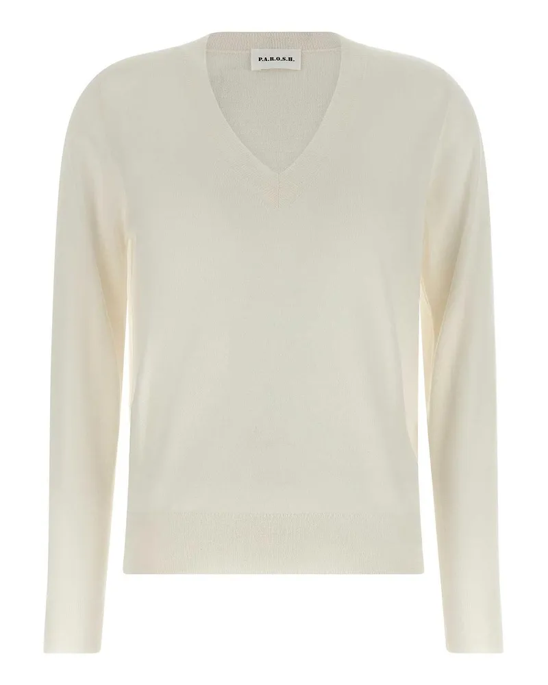 P.A.R.O.S.H. P. A.R. O.S. H. Rundhalspullover - Weiß Weiß