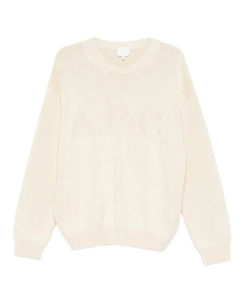 A.P.C. A. P.C. Rundhalspullover - Creme Creme