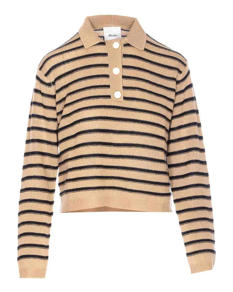 ALLUDE Rundhalspullover - Beige Beige