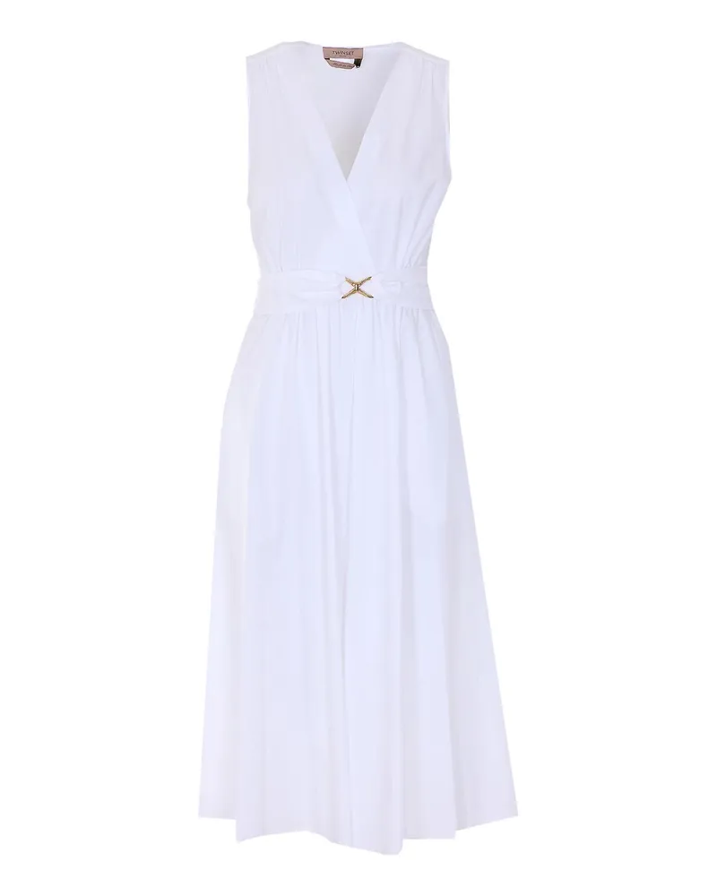 Twin-Set Knielanges Kleid - Weiß Weiß