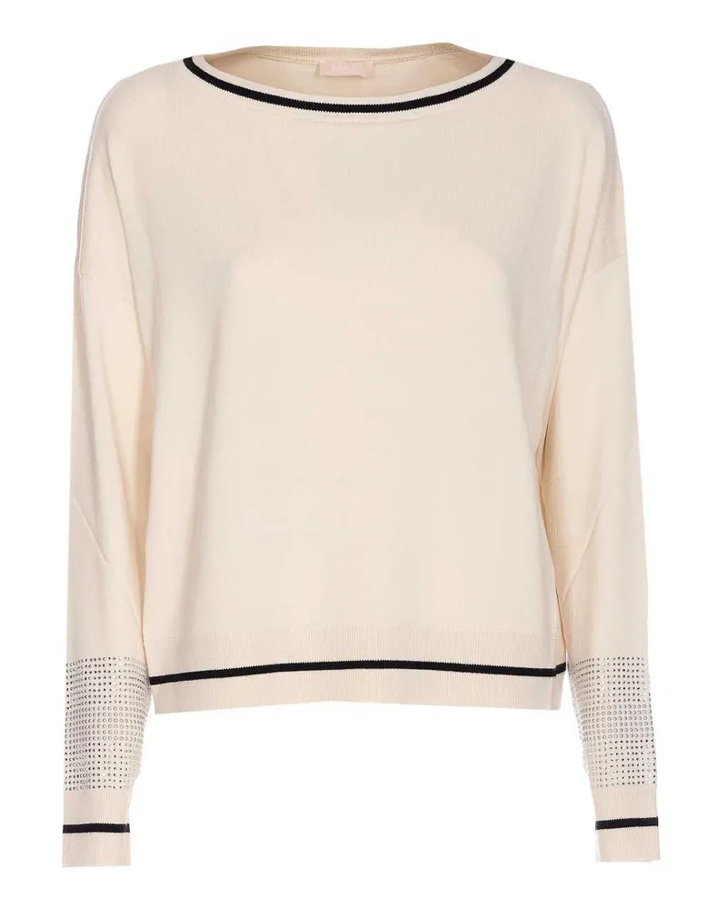 Liu Jo Rundhalspullover - Weiß Weiß