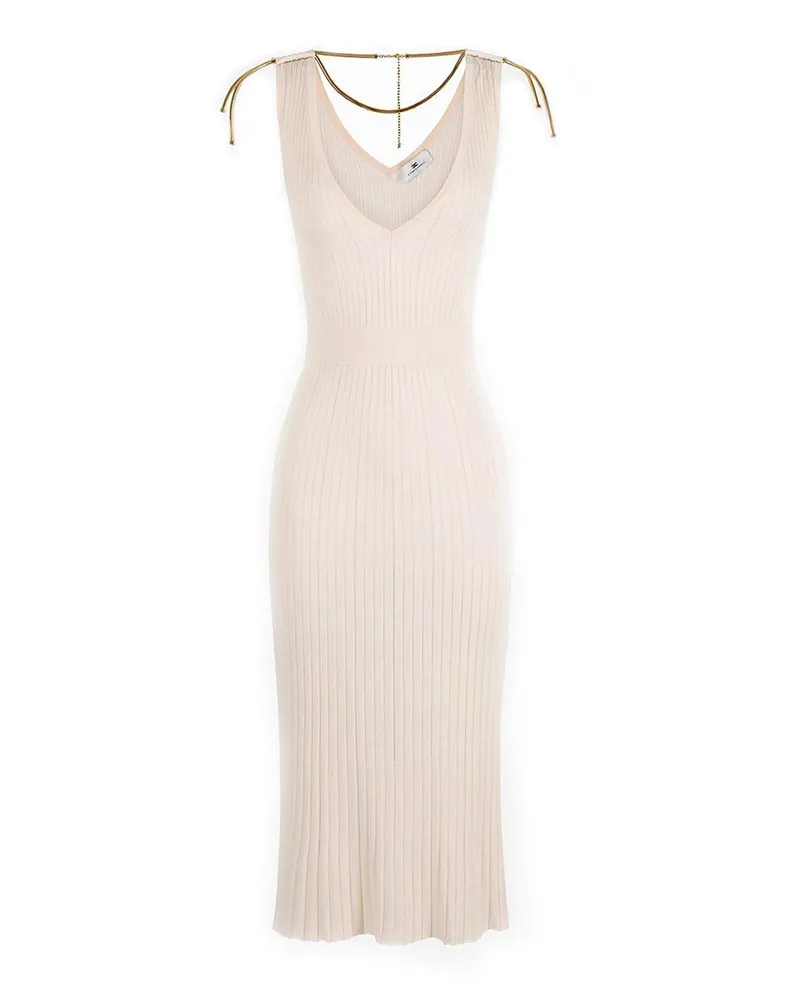 Elisabetta Franchi Knielanges Kleid - Weiß Weiß