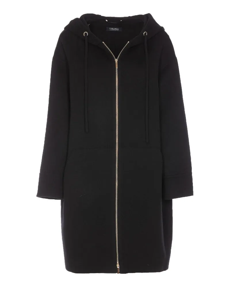 Max Mara Kurzer Mantel - Schwarz Schwarz