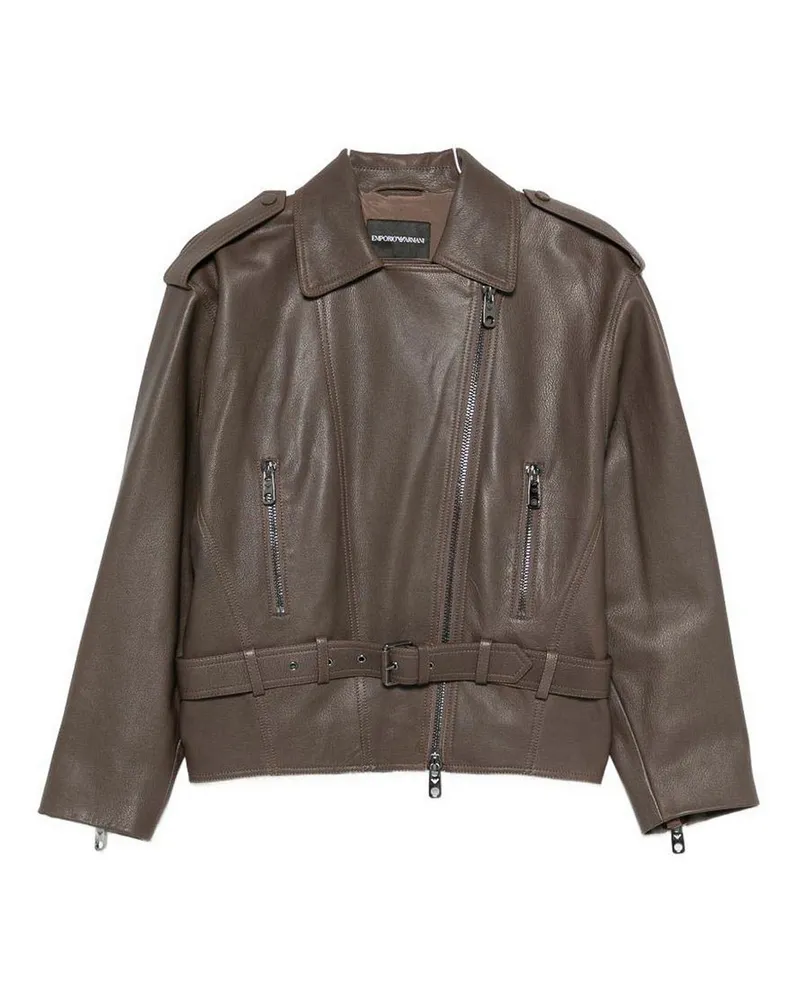 Emporio Armani Lederjacke - Braun Braun