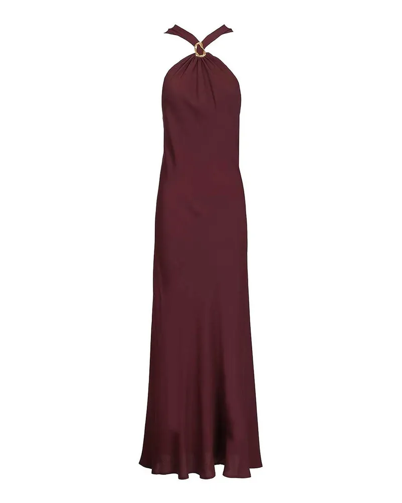 forte_forte Knielanges Kleid - Dunkelrot Dunkelrot