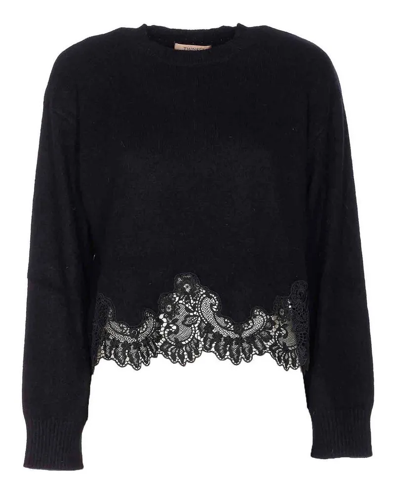 Twin-Set Rundhalspullover - Schwarz Schwarz