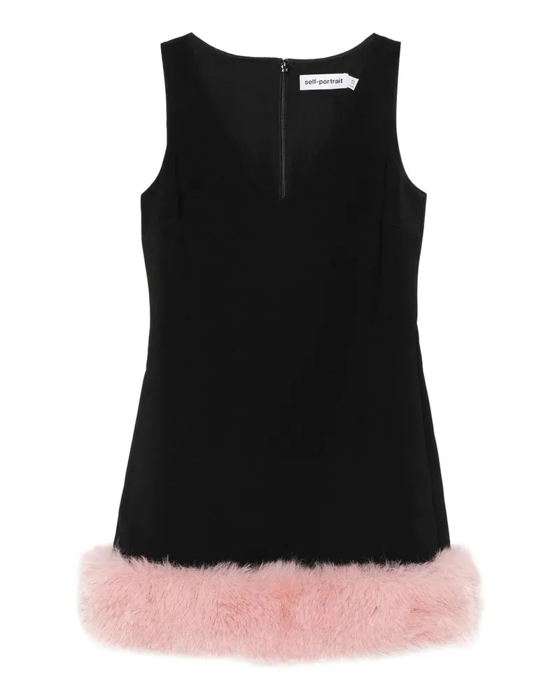 Self-Portrait Knielanges Kleid - Schwarz Schwarz