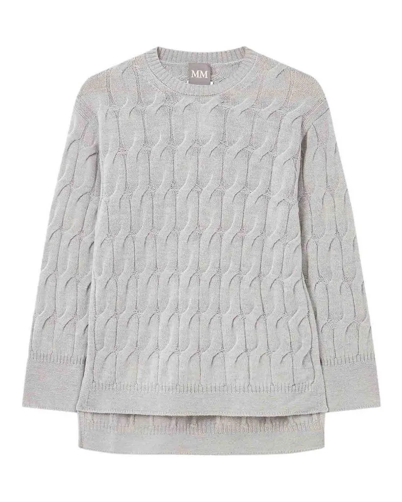 Max Mara Rundhalspullover - Hellgrau Hellgrau