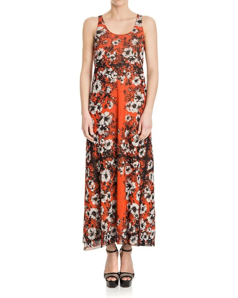 FUZZI Knielanges Kleid - Orange Orange