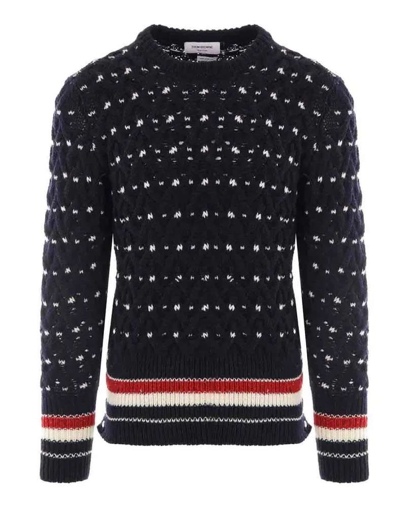 Thom Browne Rundhalspullover - Dunkelblau Dunkelblau