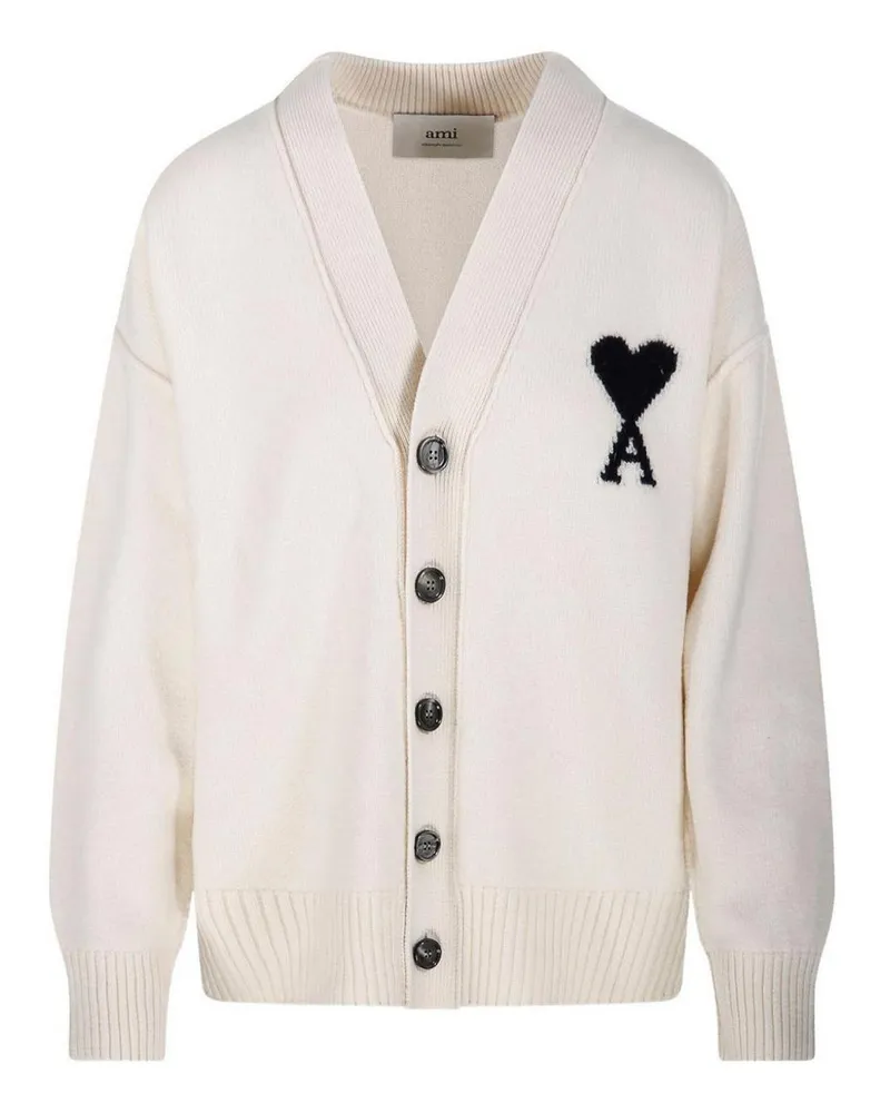 AMI Paris Cardigan - Weiß Weiß