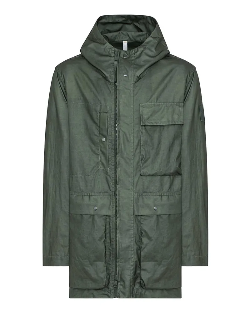 DUNO Knielanger Mantel - Grün Grün