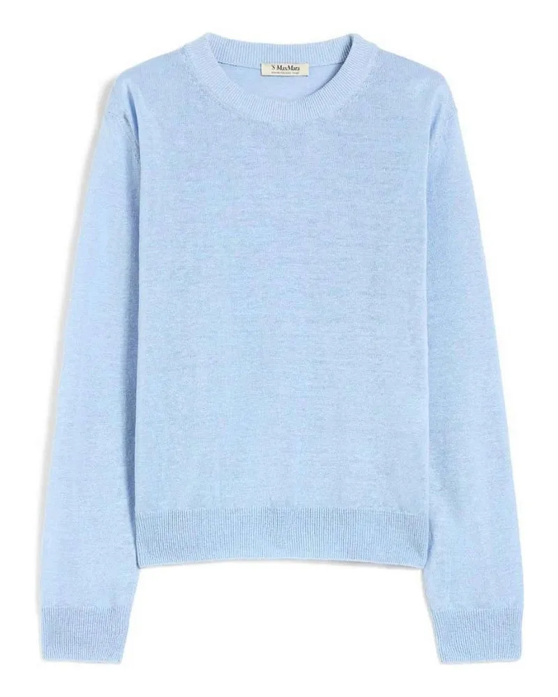 Max Mara Rundhalspullover - Hellblau Hellblau