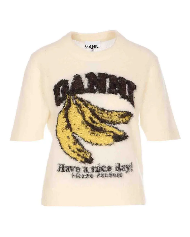 Ganni T-Shirt - Beige Beige