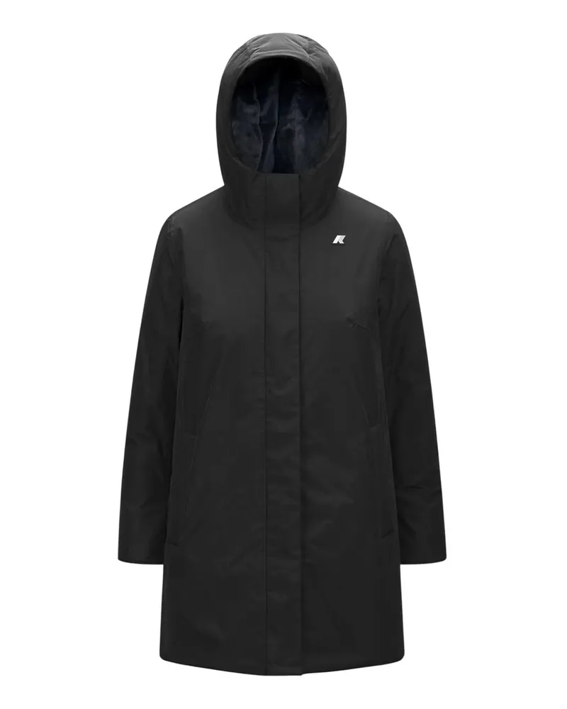 K-Way Knielanger Mantel - Schwarz Schwarz