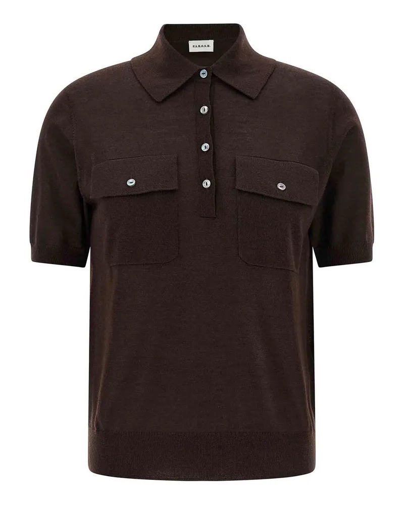 P.A.R.O.S.H. P. A.R. O.S. H. Poloshirt - Braun Braun