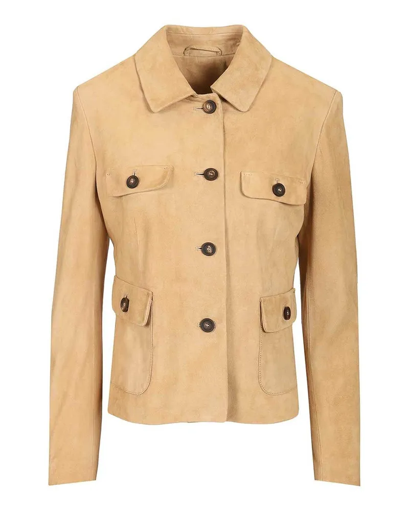 Tagliatore Lederjacke - Braun Beige