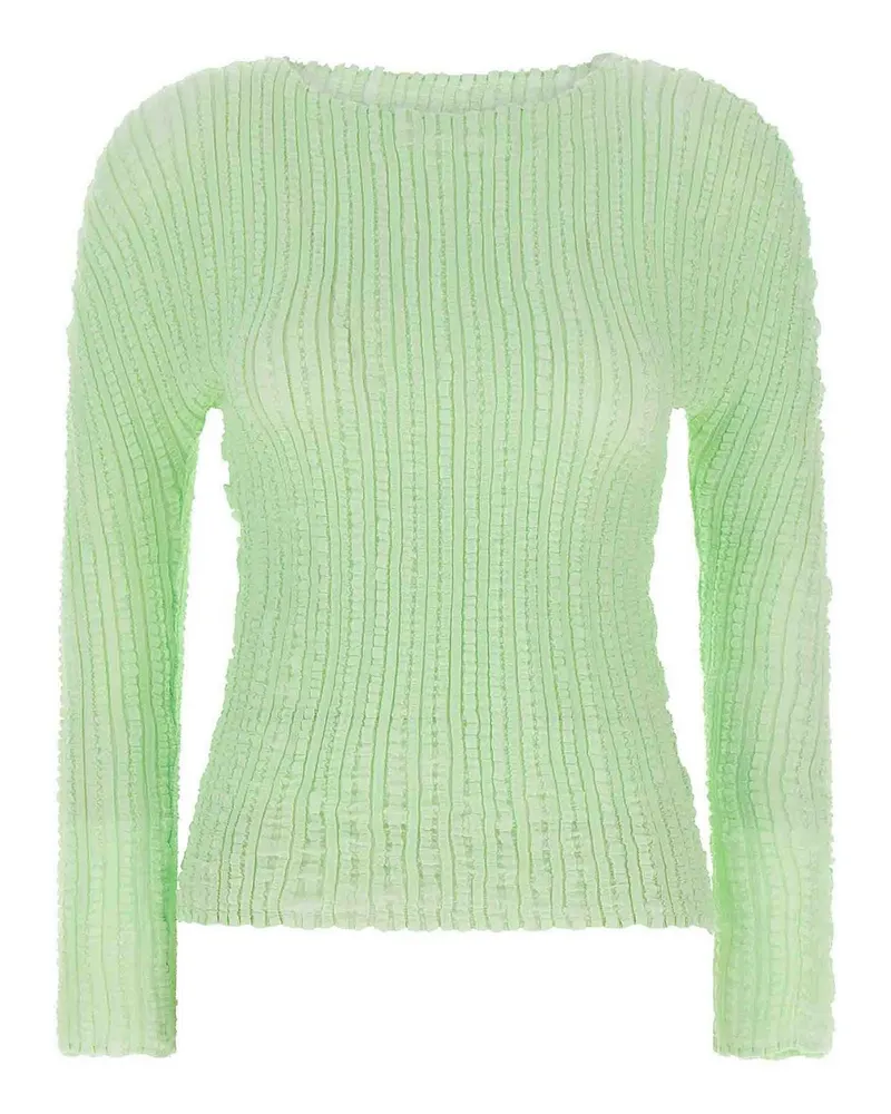 Issey Miyake Rundhalspullover - Grün Grün