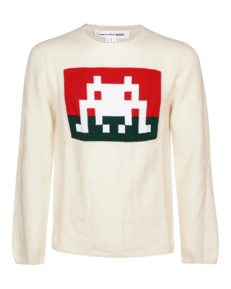 Comme des Garçons Rundhalspullover - Weiß Weiß