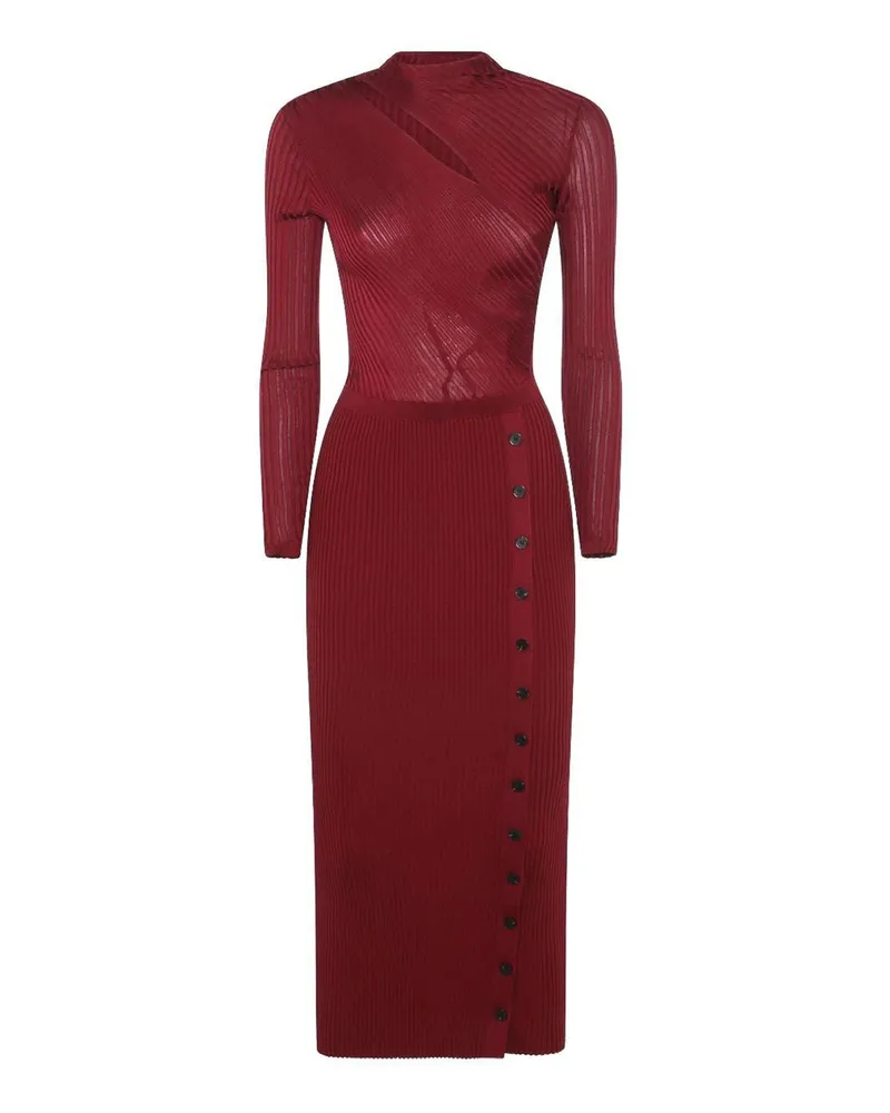 Self-Portrait Knielanges Kleid - Rot Rot