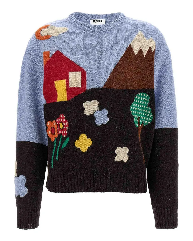 Moschino Rundhalspullover - Bunt Bunt