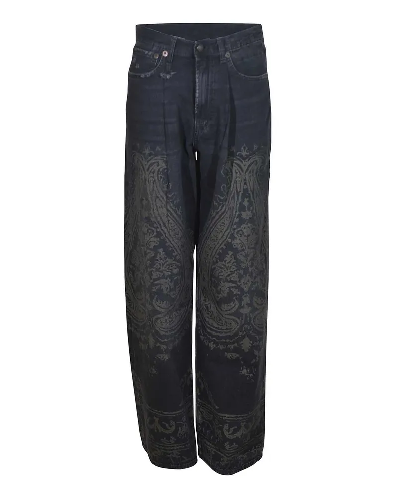 R13 Straight Leg Jeans - Schwarz Schwarz