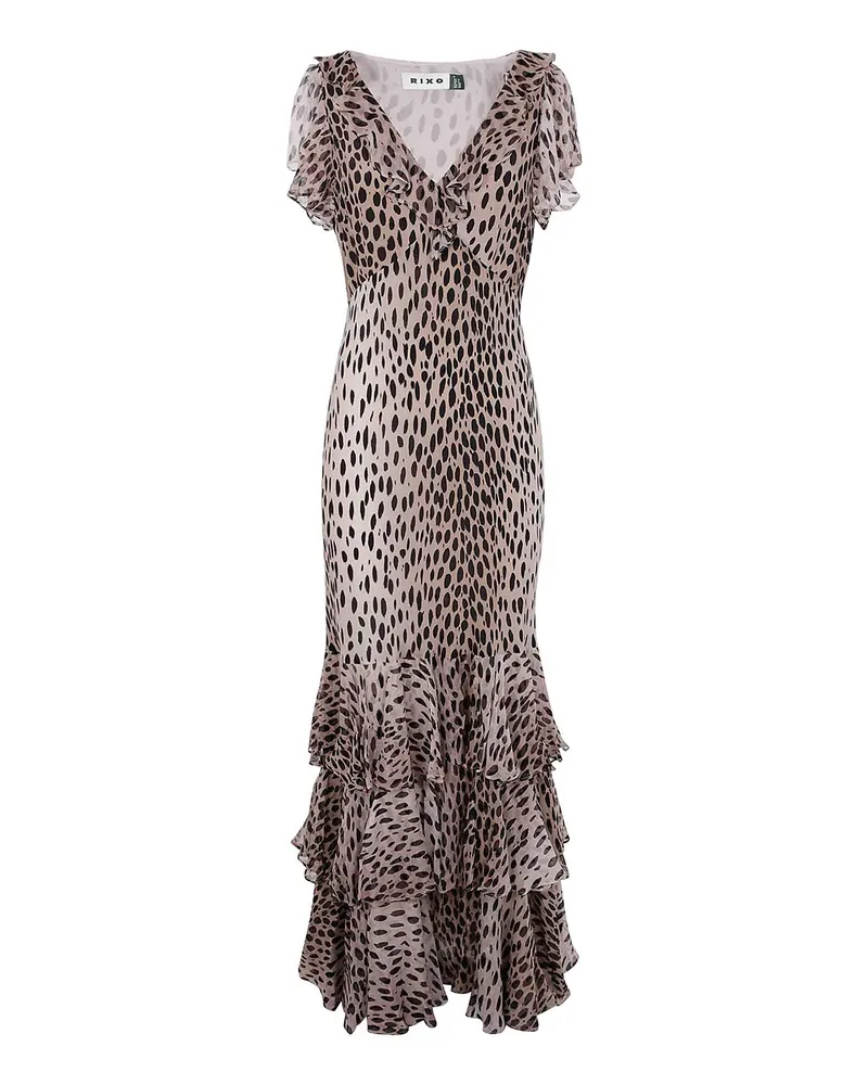 RIXO Knielanges Kleid - Schwarz Schwarz