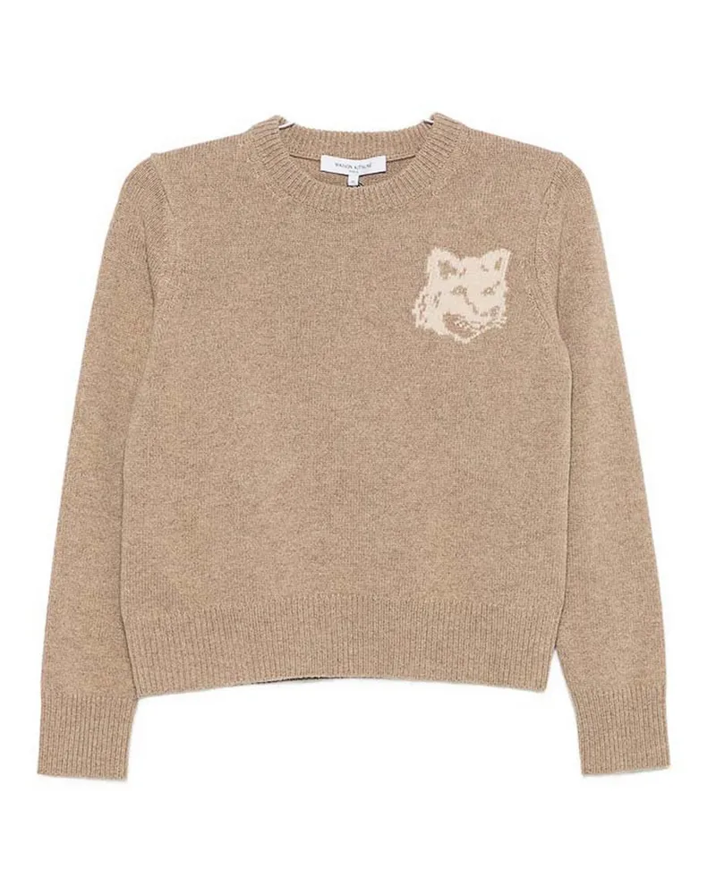 Kitsuné Rundhalspullover - Beige Beige