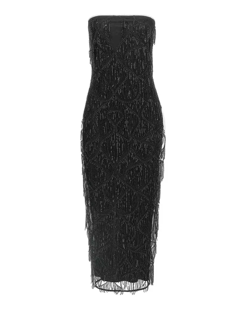 ROTATE Birger Christensen Knielanges Kleid - Schwarz Schwarz