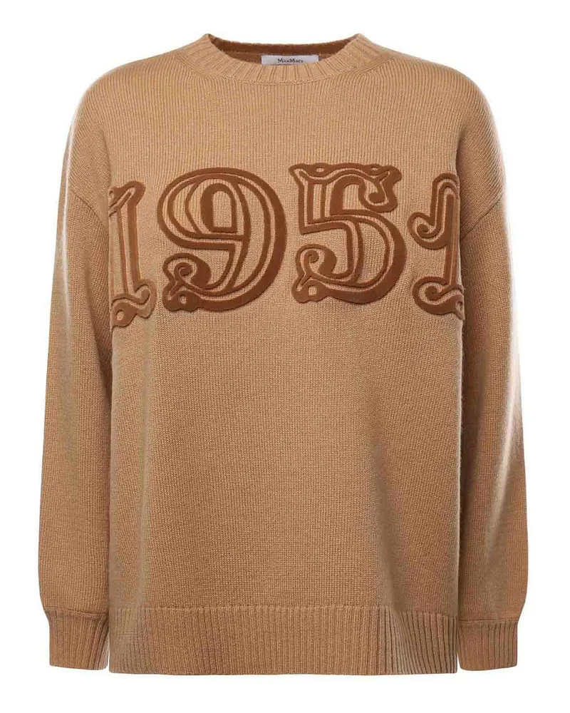 Max Mara Rundhalspullover - Braun Braun