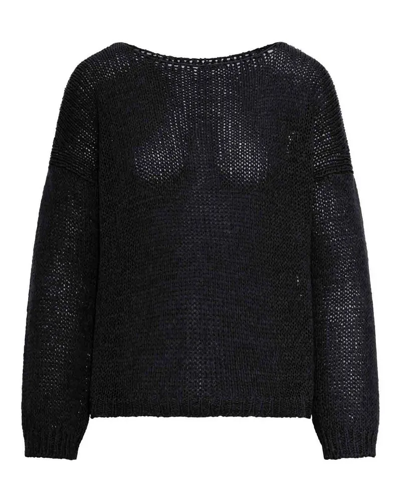 Roberto Collina Rundhalspullover - Schwarz Schwarz