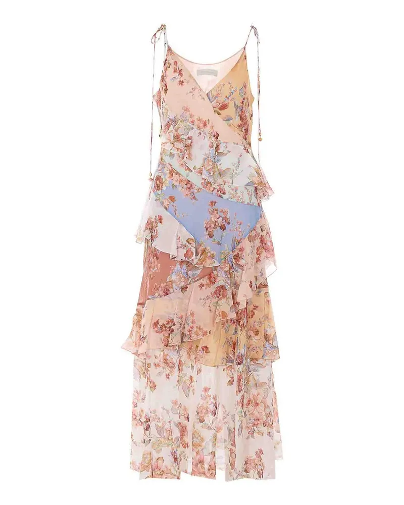 Zimmermann Knielanges Kleid - Bunt Bunt