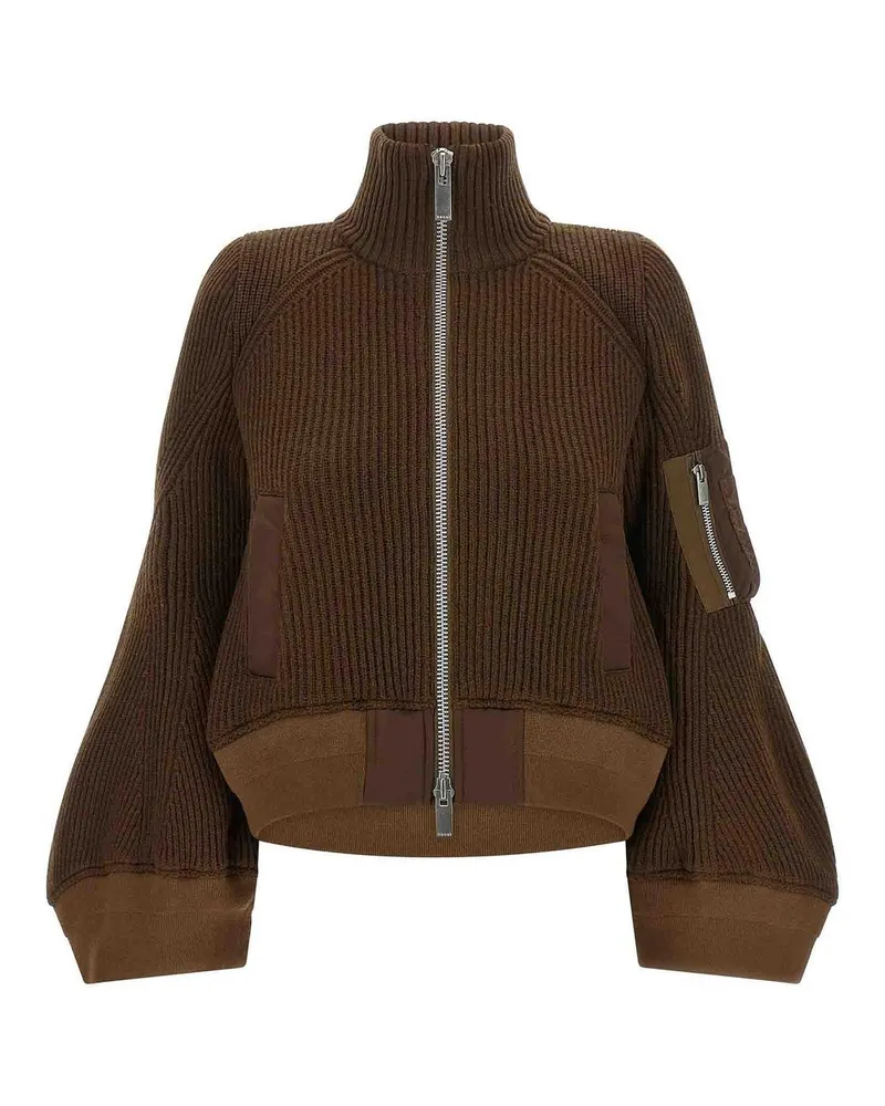 Sacai Knielanger Mantel - Braun Braun