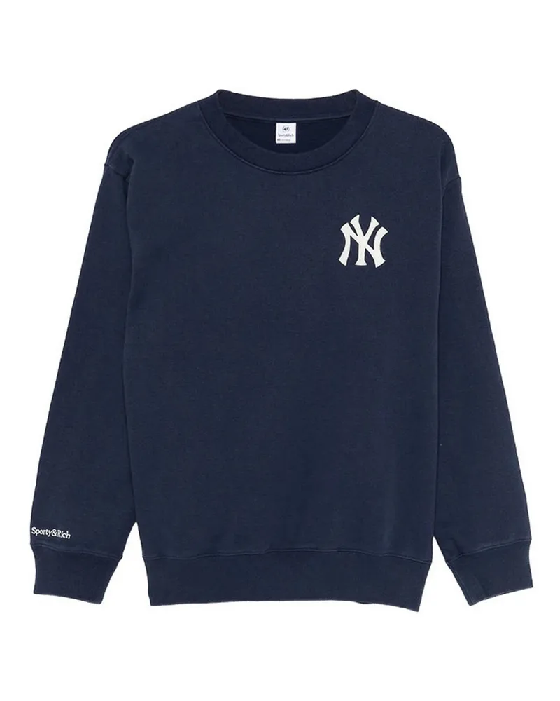 SPORTY & RICH Rundhalspullover - Blau Blau