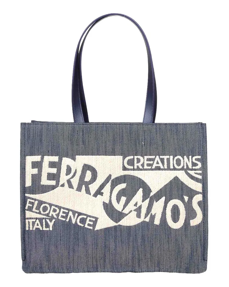 Ferragamo Shopper - Dunkles Jeansblau Dunkles