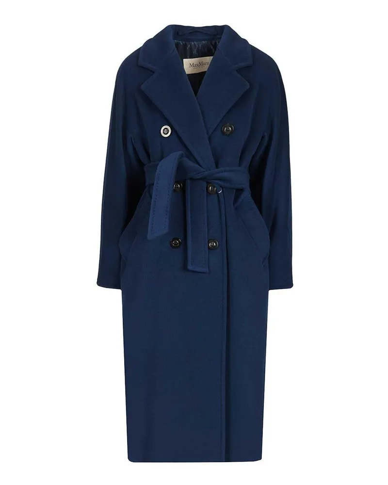 Max Mara Knielanger Mantel - Blau Blau
