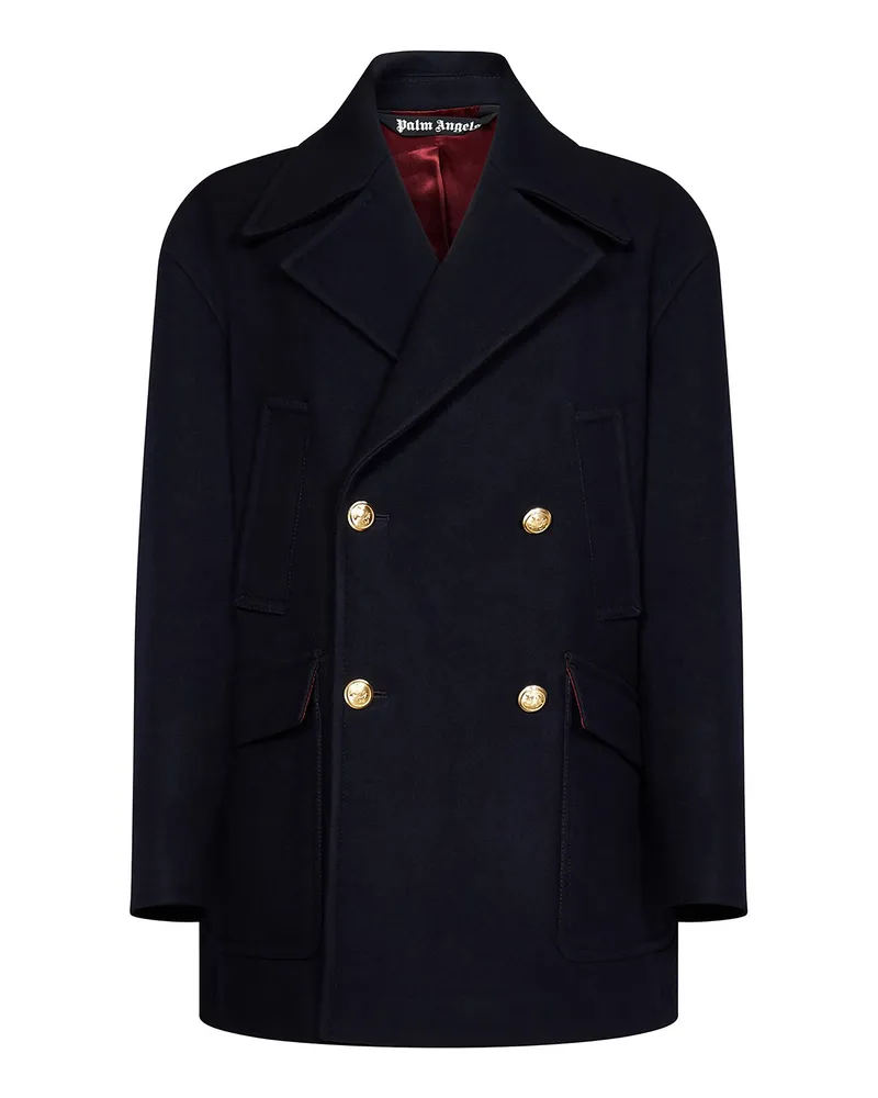 Palm Angels Kurzer Mantel - Blau Blau