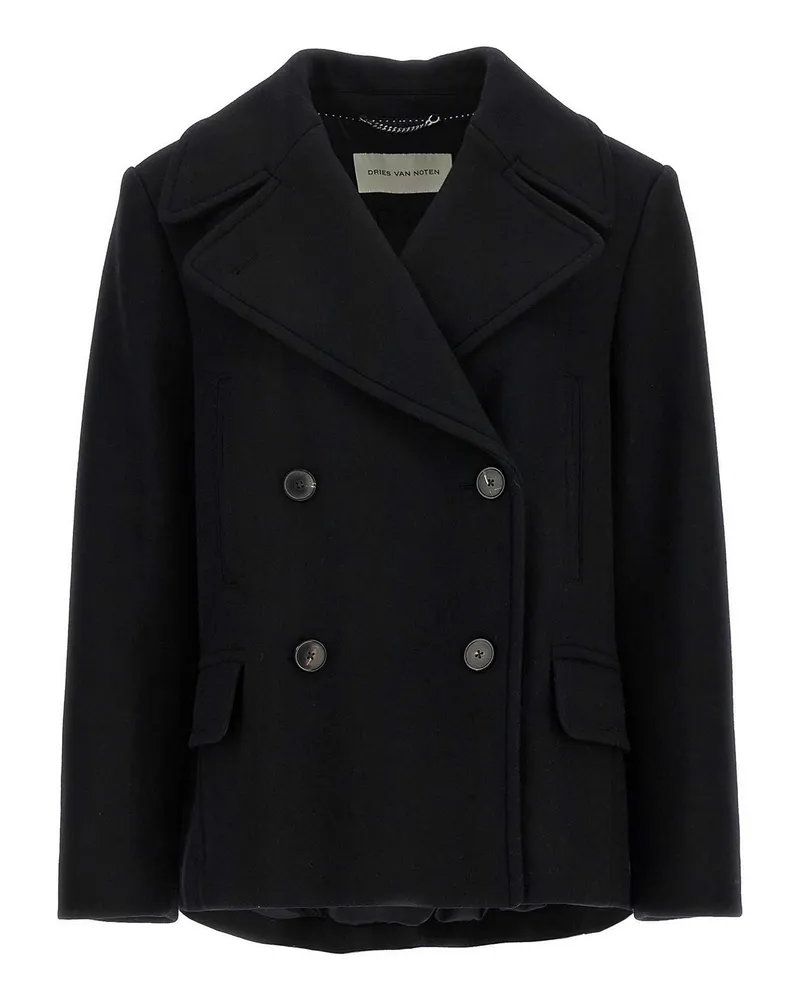Dries van Noten Kurzer Mantel - Schwarz Schwarz
