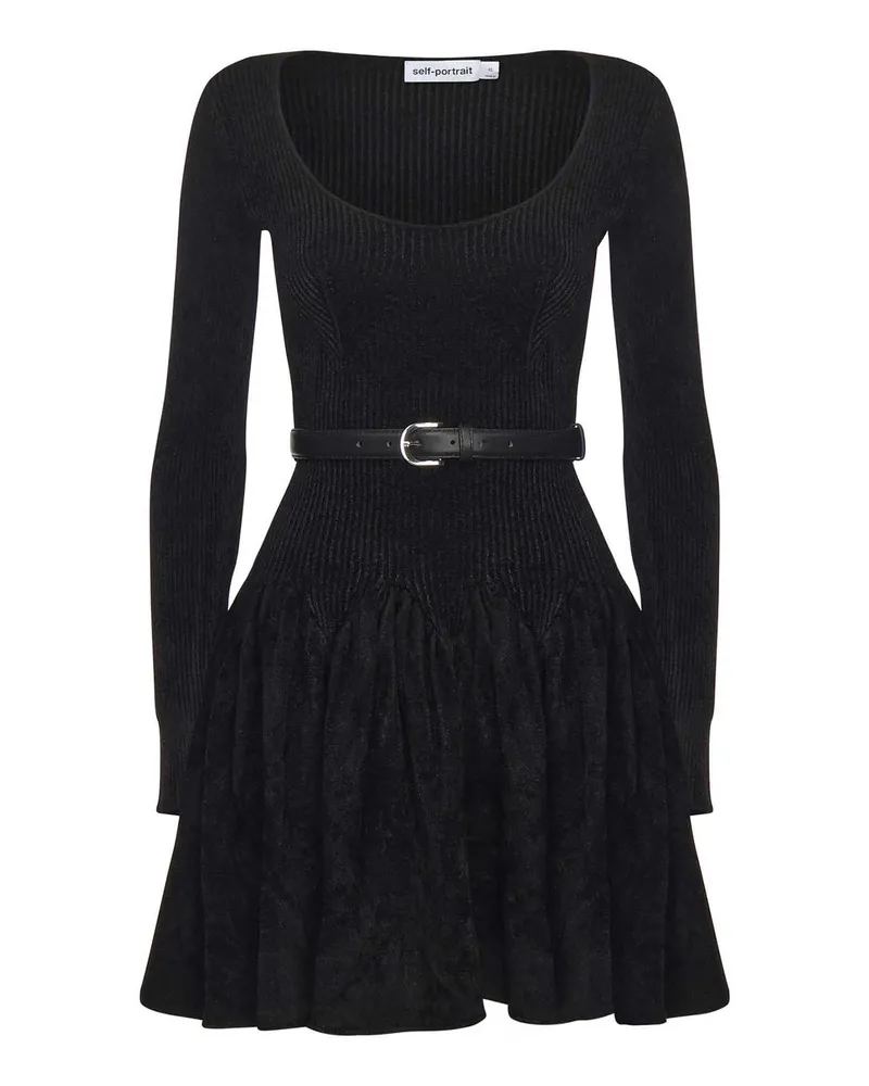 Self-Portrait Kurzes Kleid - Schwarz Schwarz